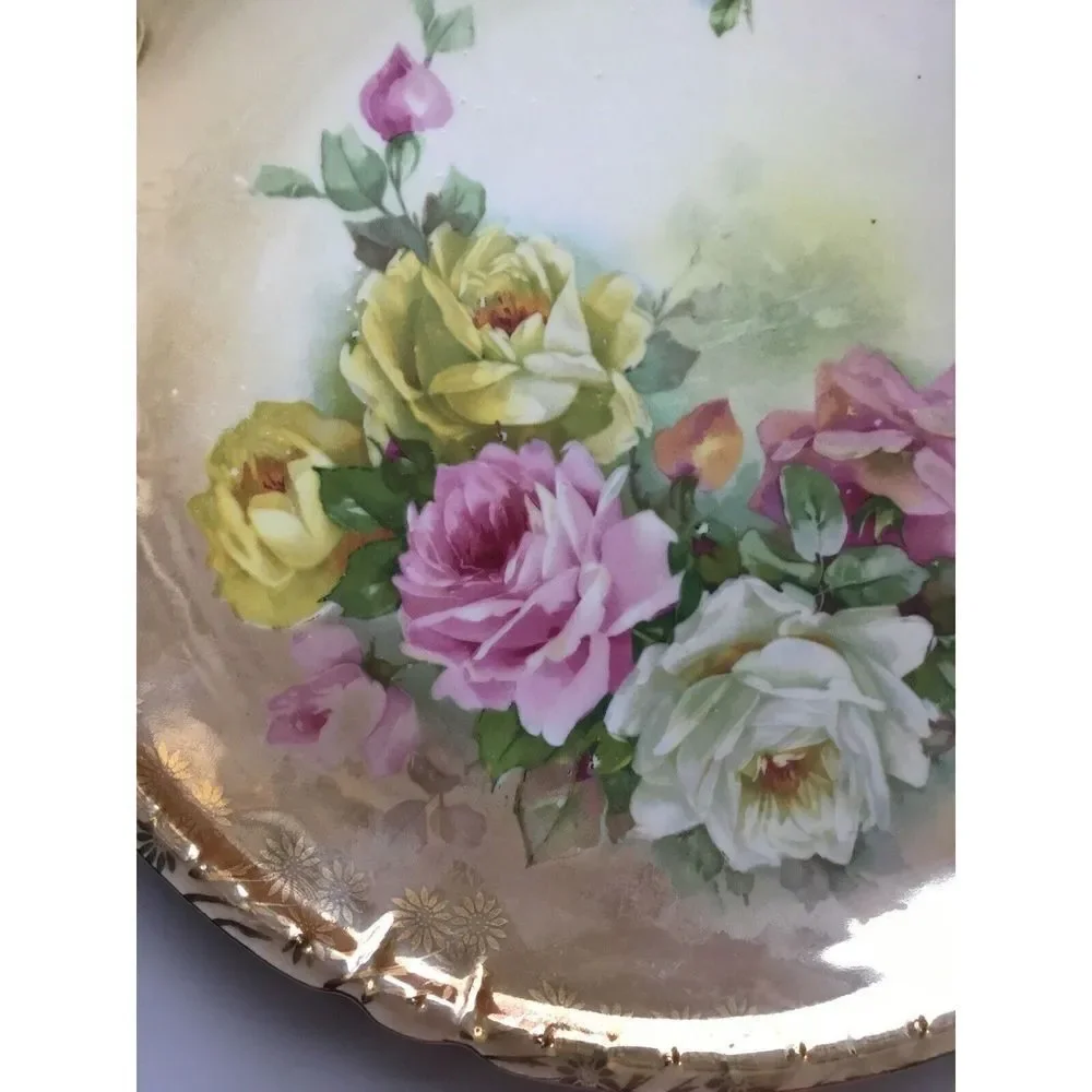 Vtg 1900’‎ CARL SCHUMANN ARZBERG CHOP / CABINET PLATE BAVARIA GOLD Lusterware